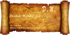 Dudok Mihály névjegykártya